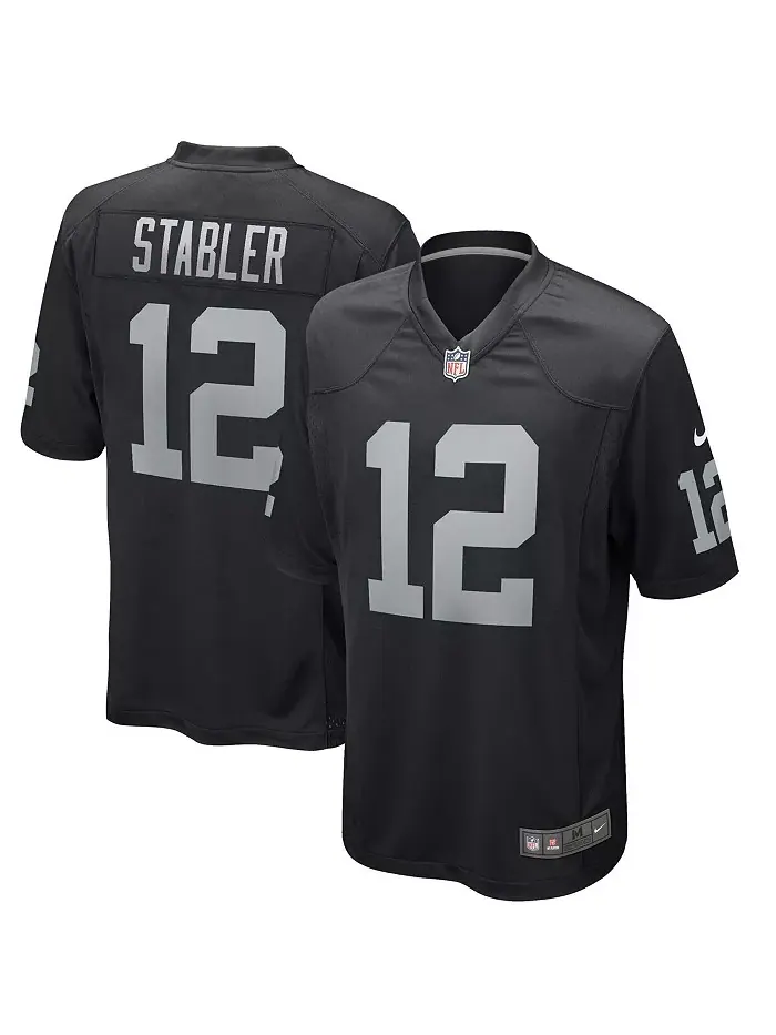 Мужская черная футболка Las Vegas Raiders с именем игрока Ken Stabler, вышедшего из игры Nike — изображение 1 из 2