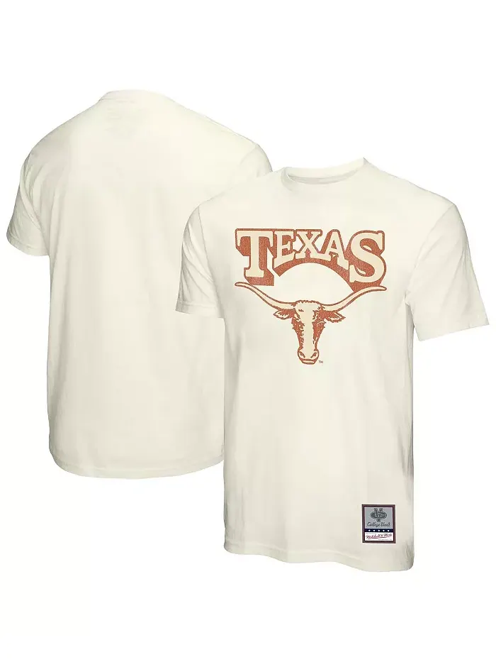 Мужская футболка Vintage Tone Texas Longhorns кремового цвета Mitchell & Ness — изображение 1 из 3