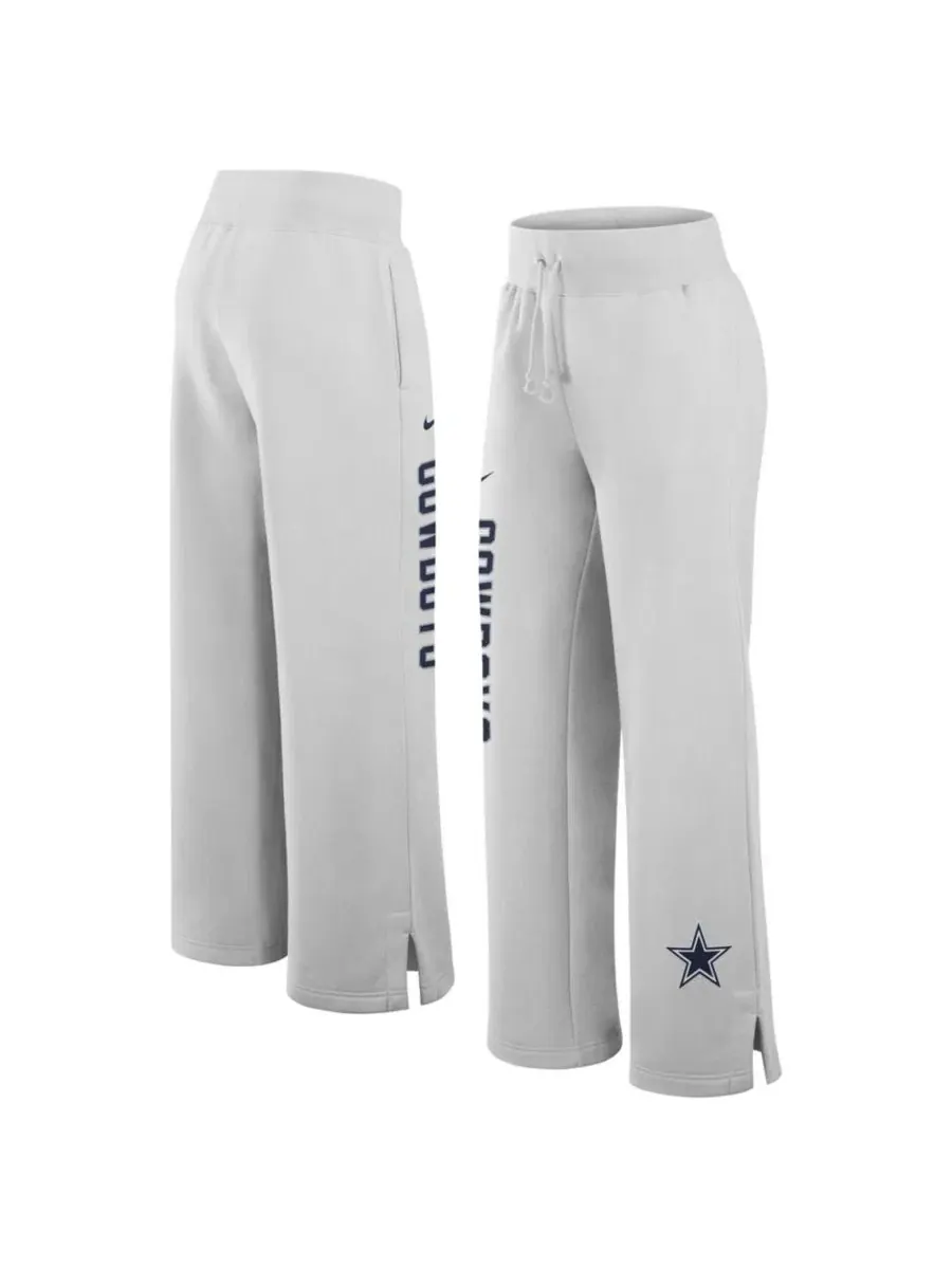 Женские спортивные брюки с широкими штанинами Dallas Cowboys Primetime Phoenix Fleece Nike — изображение 1 из 2, серый