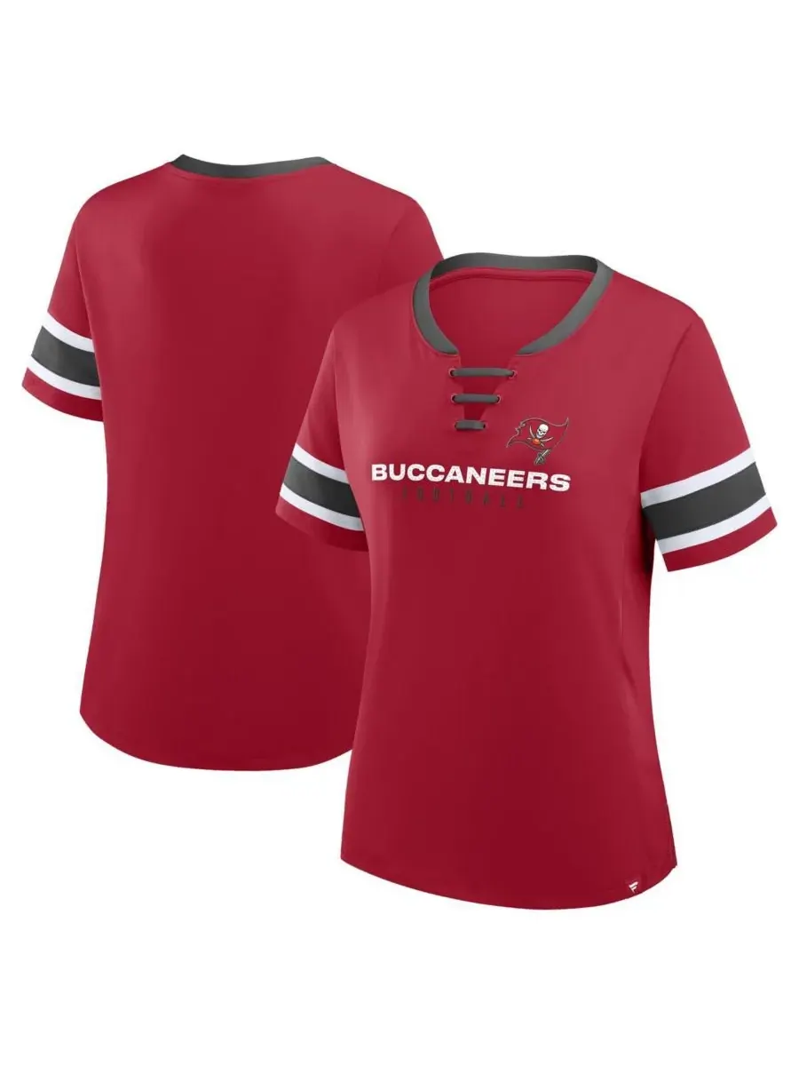 Fanatics Женская красная футболка Tampa Bay Buccaneers Redzone Draw Play Athena на шнуровке — изображение 1 из 3, красный