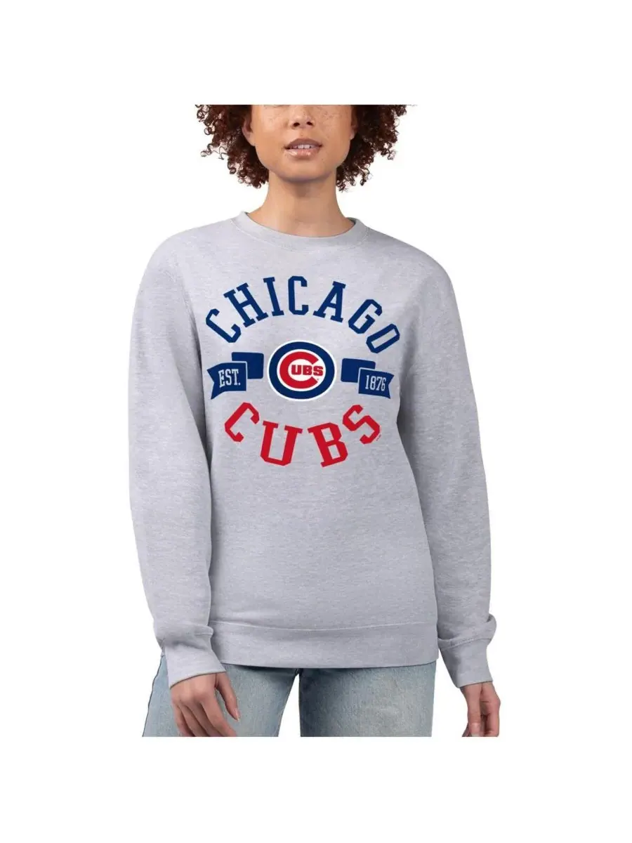 G-III 4Her by Carl Banks Женская флисовая толстовка серого цвета с логотипом команды Chicago Cubs