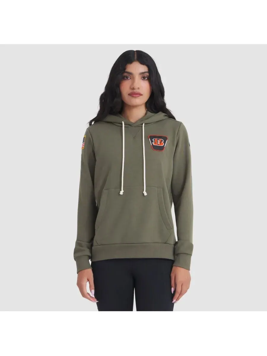 Nike Женская толстовка Olive Cincinnati Bengals 2025 Salute to Service Sideline Standard Issue