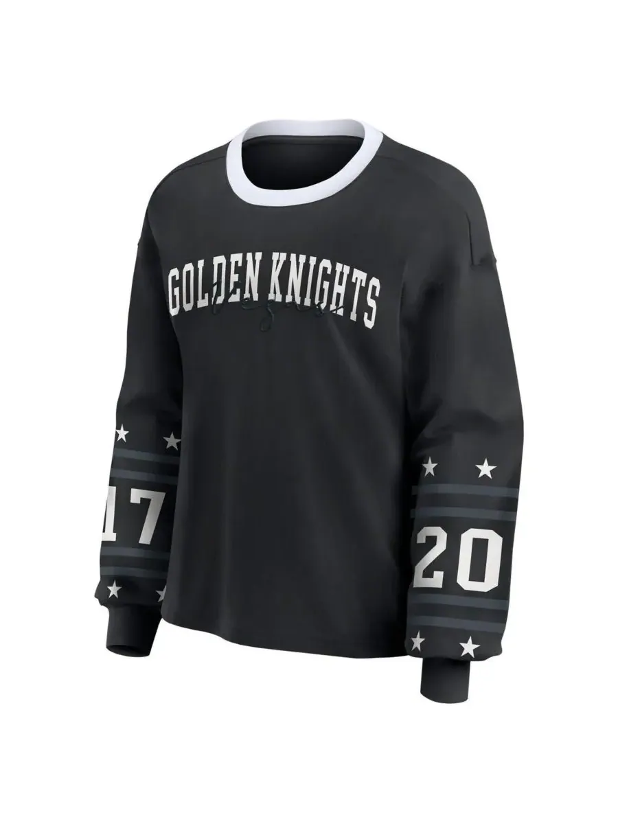 WEAR by Erin Andrews Женская черная спортивная футболка с длинными рукавами Vegas Golden Knights — изображение 2 из 3, черный