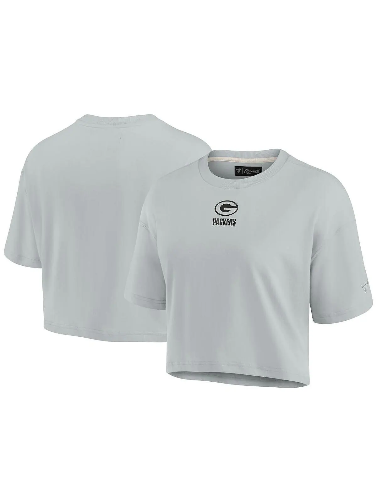 Женская серая укороченная футболка Green Bay Packers Super Soft с короткими рукавами Fanatics — изображение 1 из 3, серый