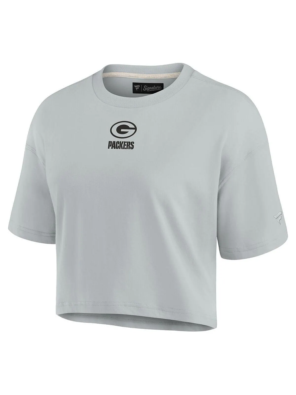 Женская серая укороченная футболка Green Bay Packers Super Soft с короткими рукавами Fanatics — изображение 2 из 3, серый