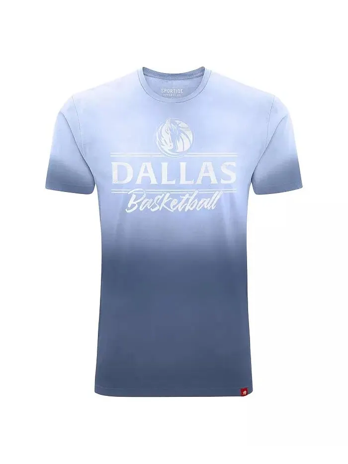 Мужская и женская синяя футболка Dallas Mavericks Bingham Sun-Fade Sportiqe — изображение 2 из 3