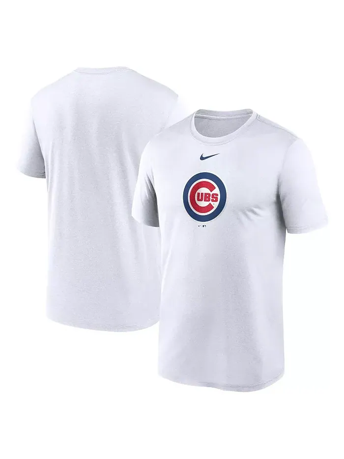Мужская белая футболка Chicago Cubs Legend Fuse Performance с крупным логотипом Nike — изображение 1 из 3