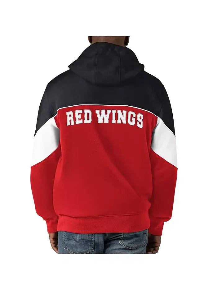 Мужская худи с молнией Detroit Red Wings Power Forward, красная и черная Starter — изображение 2 из 2