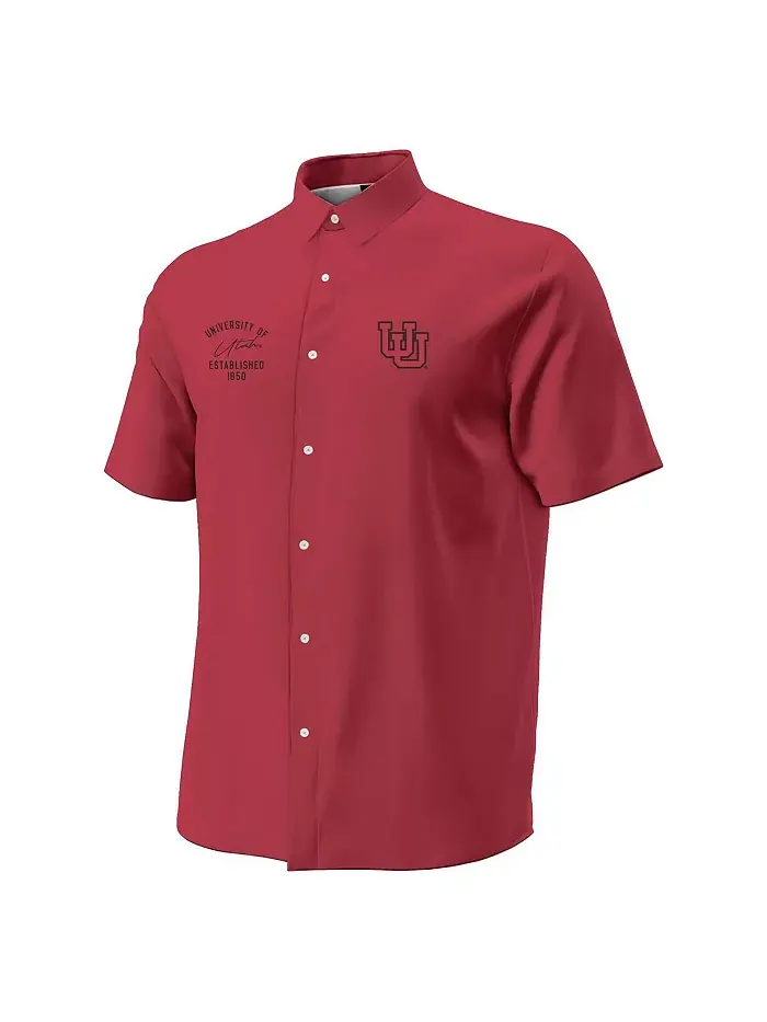 Мужская красная рубашка Utah Utes Gameday ArmourFuse с кнопками Under Armour — изображение 3 из 3