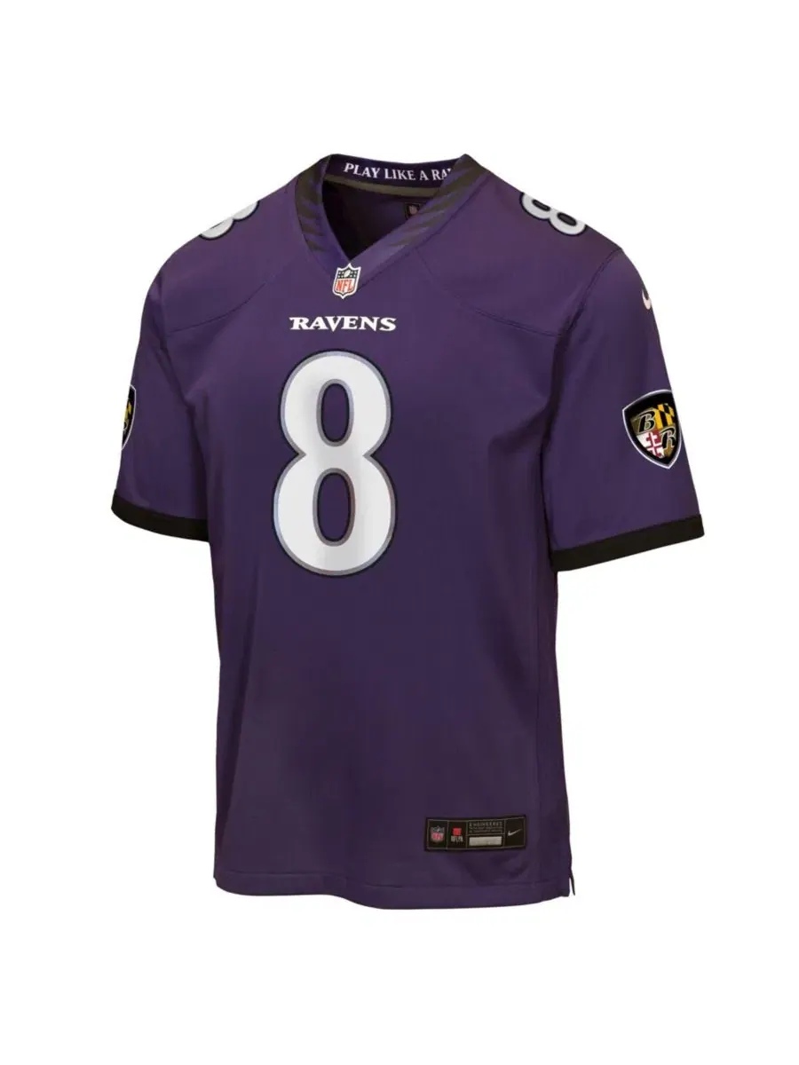 Детская футболка-джерси Lamar Jackson Team Game Jersey Nike — изображение 2 из 3, фиолетовый