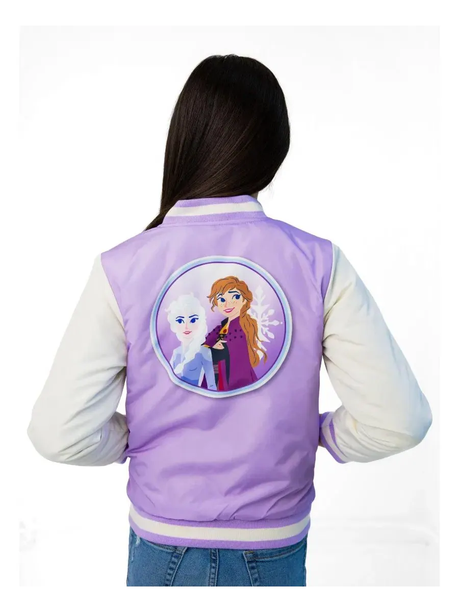 Бомбер-куртка с принтом Frozen, для малышей, Hudson Baby, Lavender Anna Elsa — изображение 3 из 3