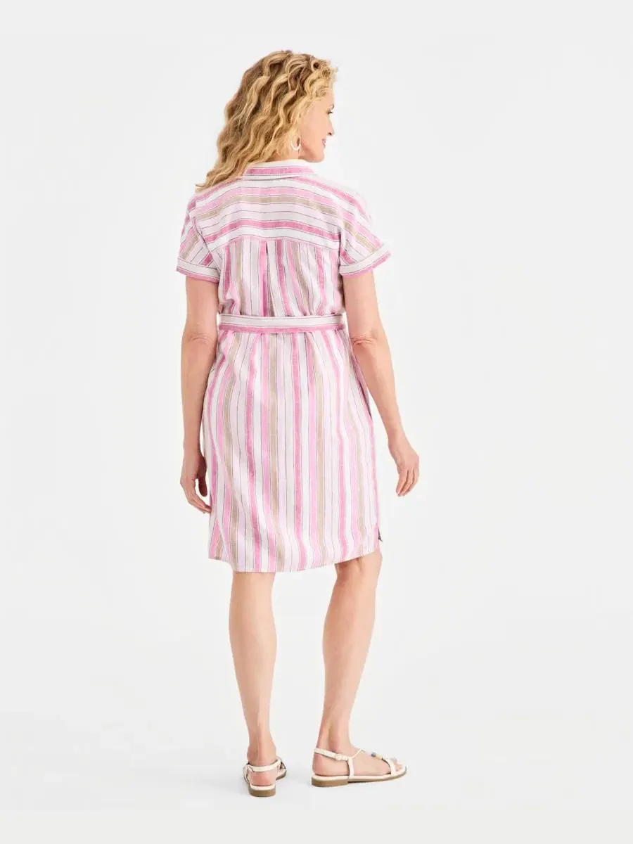 Платье-рубашка с коротким рукавом в полоску Style & Co, Wild Berry — изображение 5 из 5