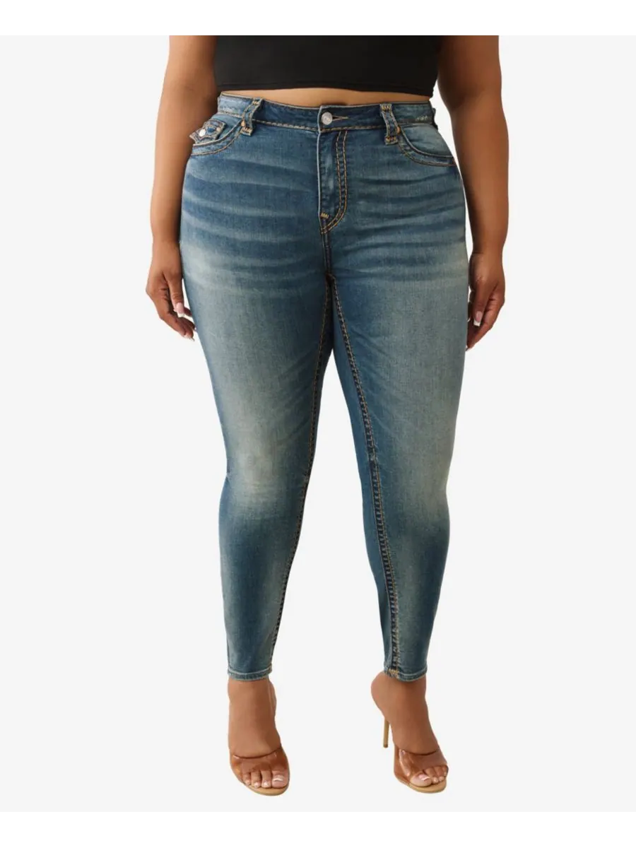 Женские джинсы Jennie Skinny Mid Rise Super T больших размеров True Religion, Harmonic Fusion — изображение 1 из 3