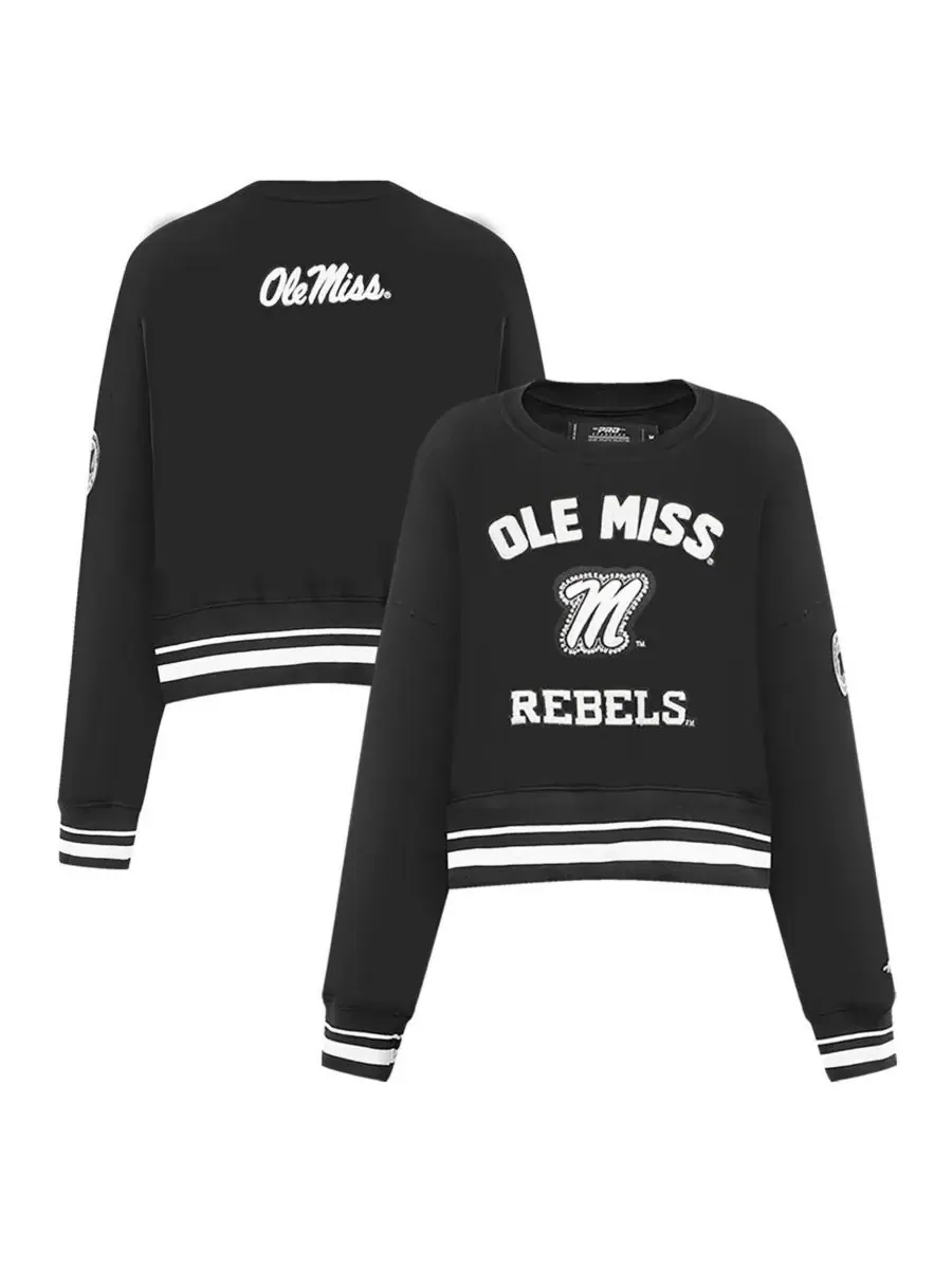 Pro Standard Женская черная укороченная толстовка Ole Miss Rebels — изображение 1 из 5, черный