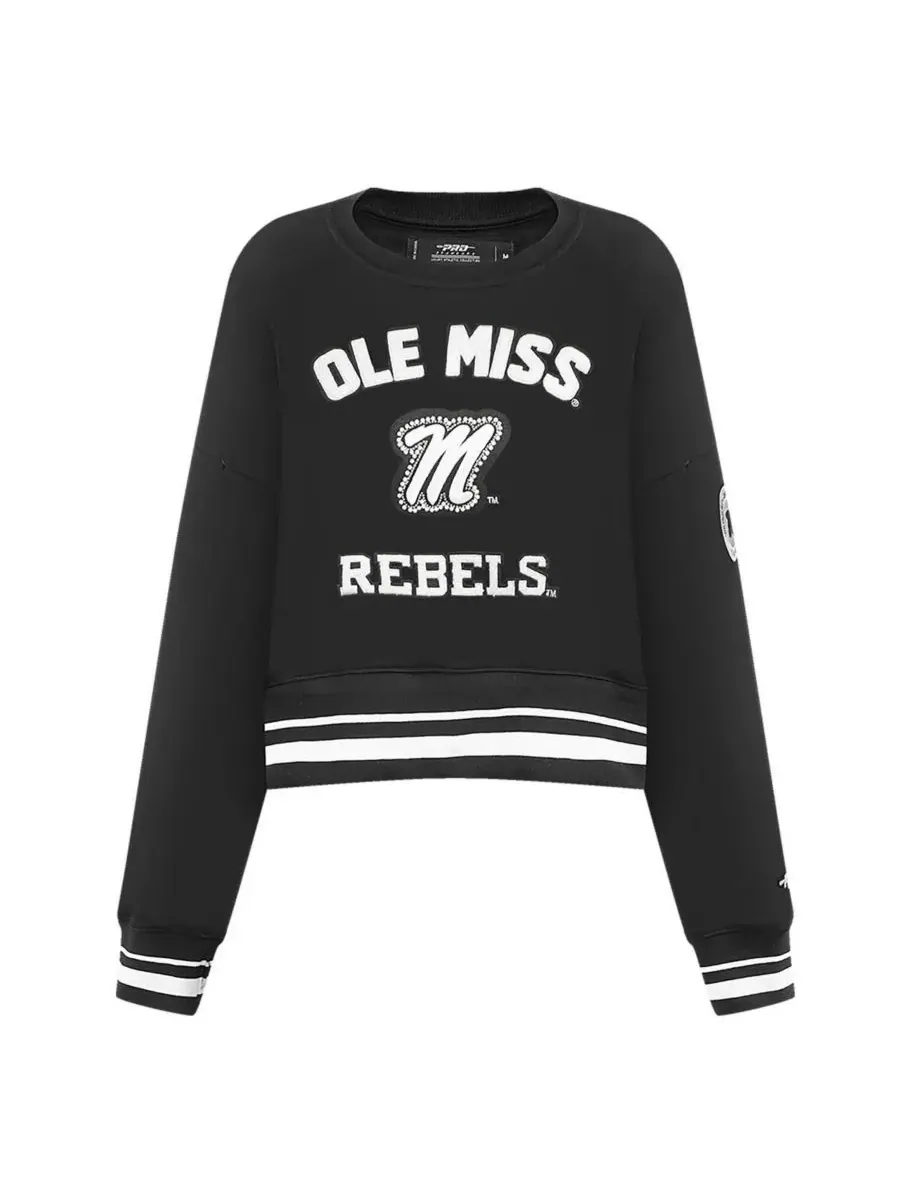 Pro Standard Женская черная укороченная толстовка Ole Miss Rebels — изображение 2 из 5, черный