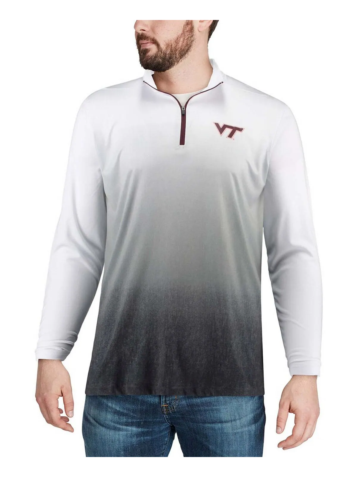 Мужская серая куртка virginia tech hokies magic team logo с молнией на четверть Colosseum