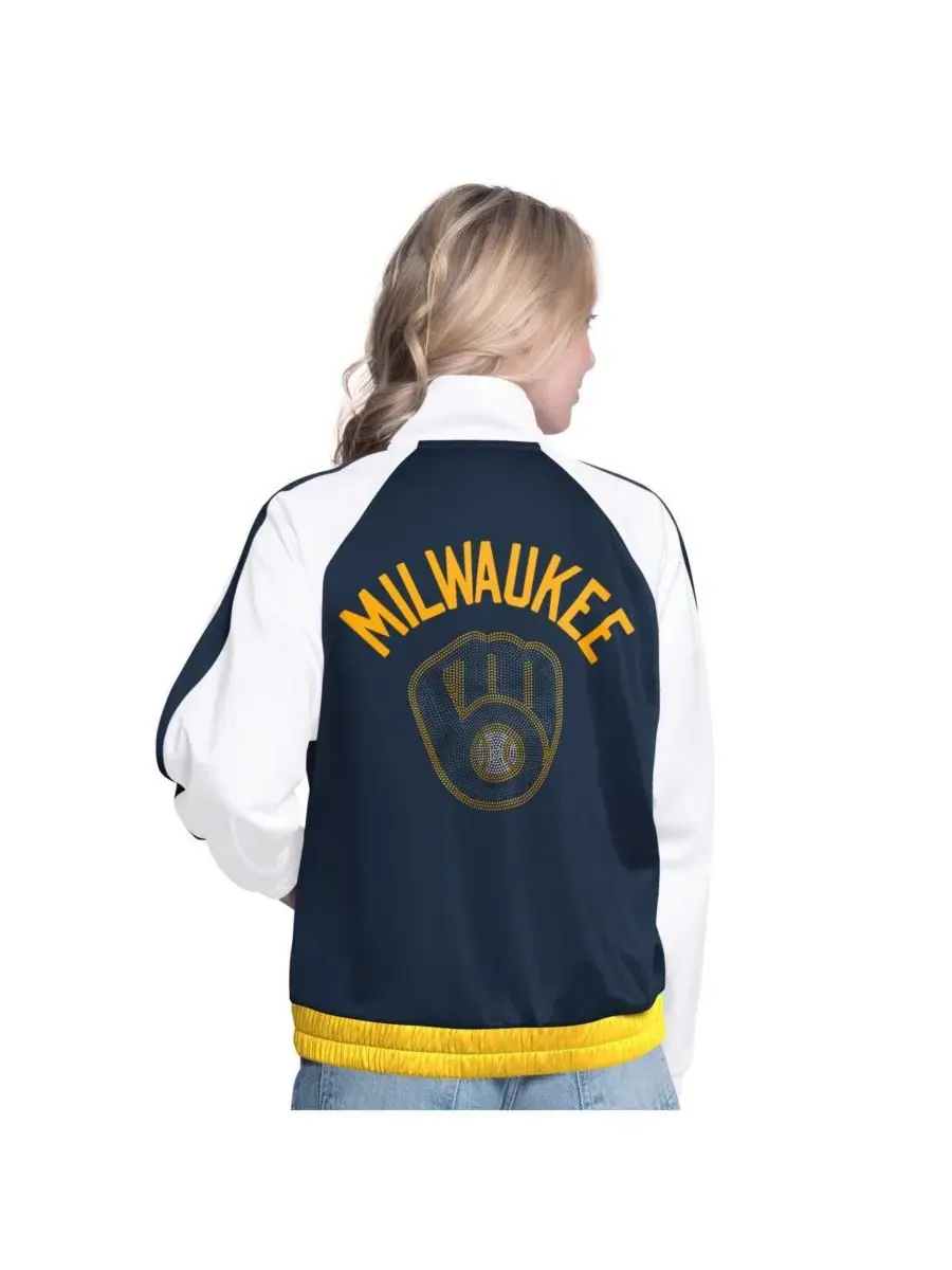 G-III Sports by Carl Banks Женская белая/темно-синяя спортивная куртка Milwaukee Brewers Rally с — изображение 2 из 2