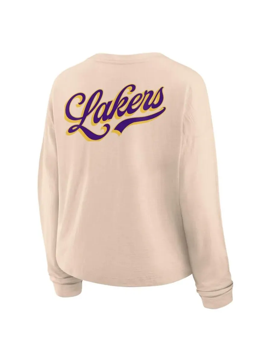 Женская футболка с длинным рукавом в стиле Los Angeles Lakers Boxed Out Drop Fashion Fanatics — изображение 2 из 3