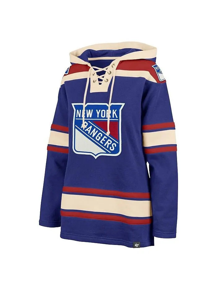 Женский синий пуловер с капюшоном New York Rangers Superior со шнуровкой '47 Brand — изображение 3 из 3