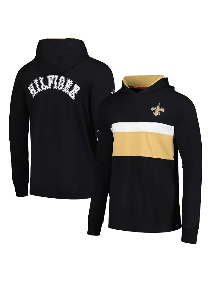 Мужская черная толстовка с длинным рукавом New Orleans Saints Morgan Tommy Hilfiger