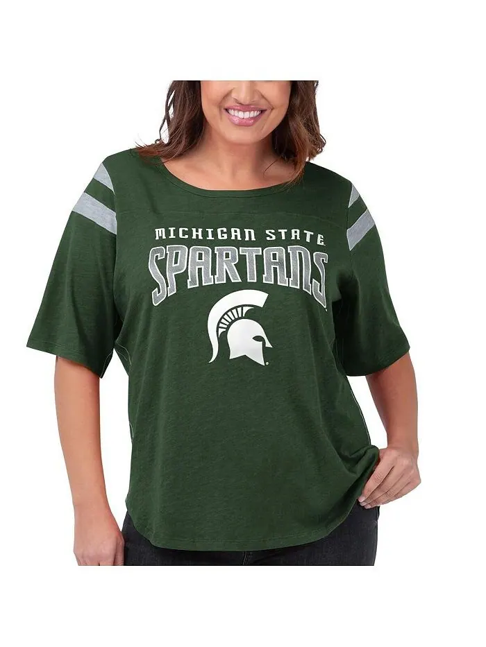 Женская зеленая футболка с короткими рукавами Michigan State Spartans Linebacker G-III 4Her by Carl — изображение 1 из 2