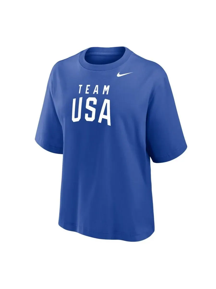 Женская футболка свободного кроя "Королевская команда США" Nike — изображение 2 из 3, королевский
