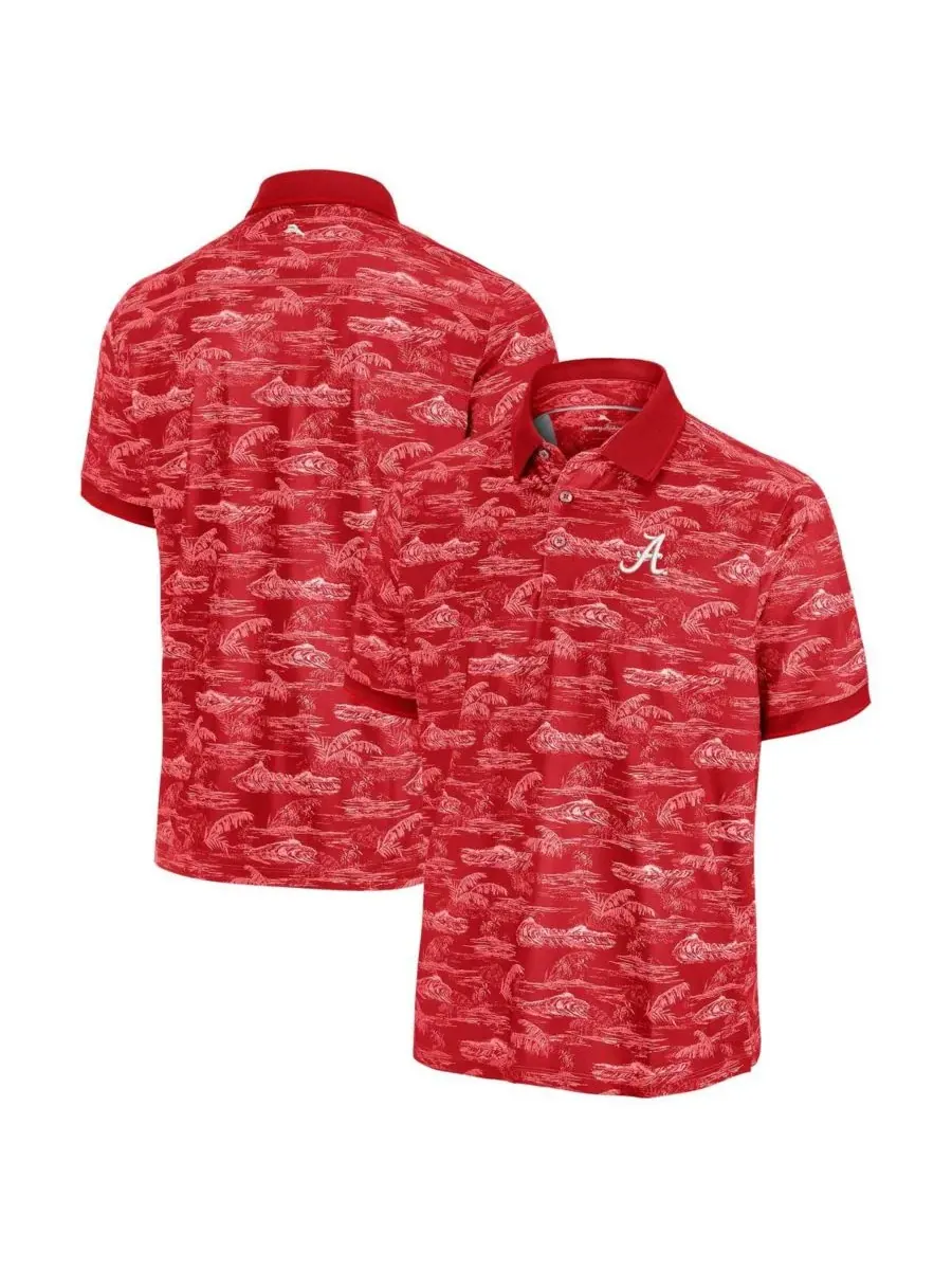 Tommy Bahama Мужская поло-рубашка Crimson Alabama Crimson Tide Sport Bay View — изображение 1 из 3, красный