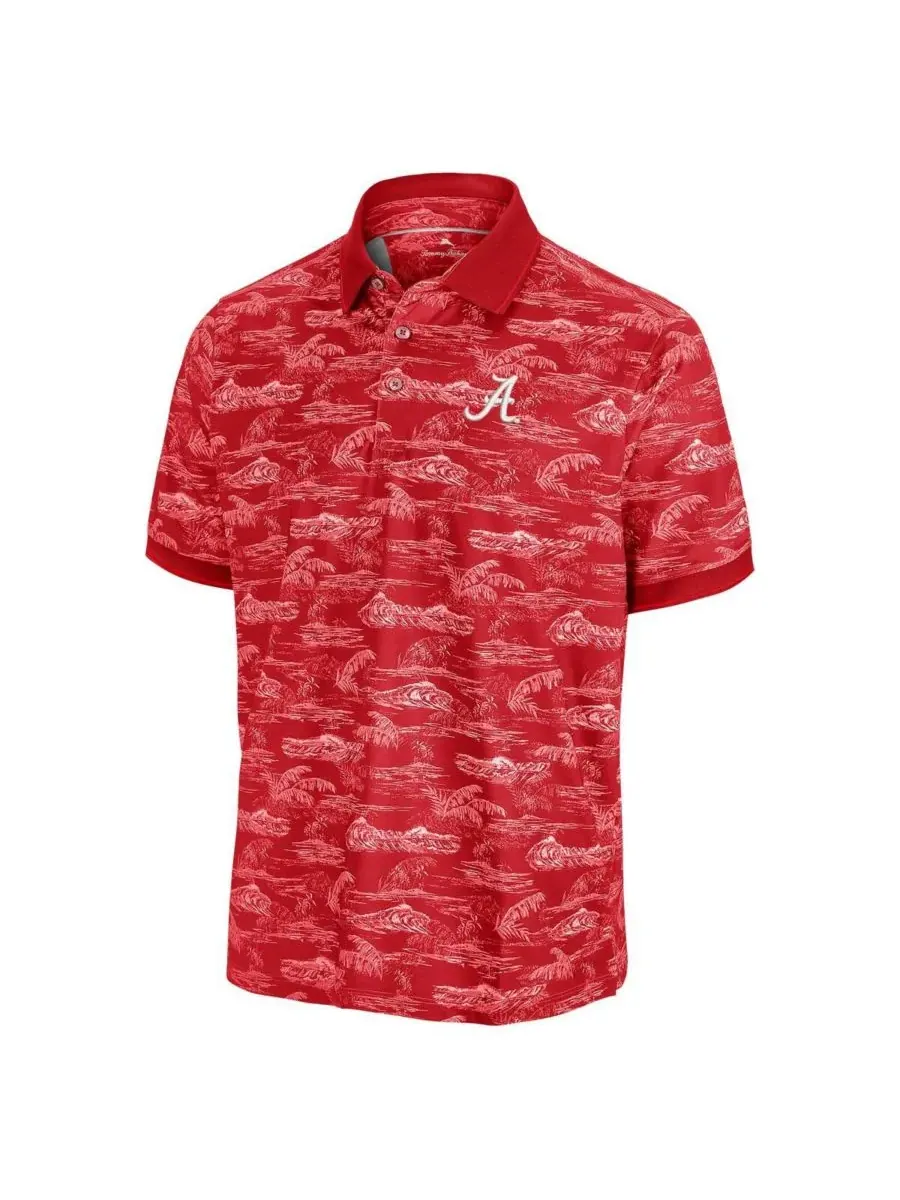 Tommy Bahama Мужская поло-рубашка Crimson Alabama Crimson Tide Sport Bay View — изображение 2 из 3, красный