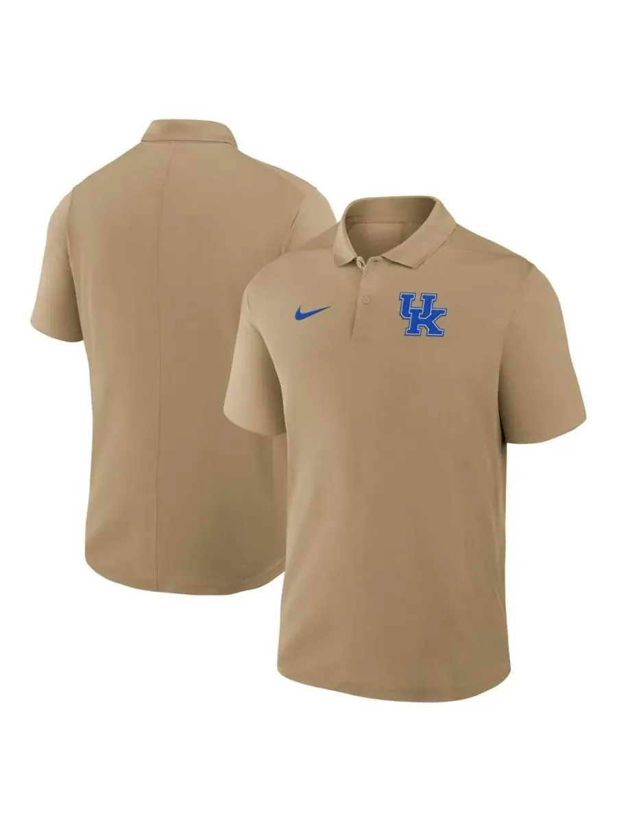 Nike Мужская поло-рубашка бежевого цвета с основным логотипом Kentucky Wildcats Primetime Victory — изображение 1 из 3