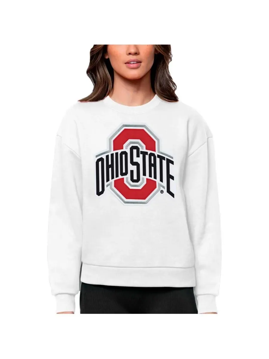 Antigua Женская белая толстовка с круглым вырезом Ohio State Buckeyes Victory — изображение 1 из 1, белый
