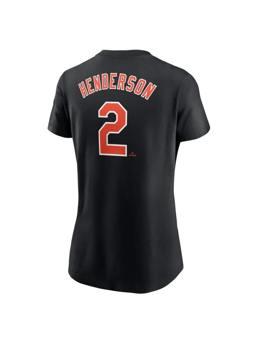 Nike Женская черная футболка с номером игрока команды Baltimore Orioles Гуннара Хендерсона — изображение 3 из 3, черный