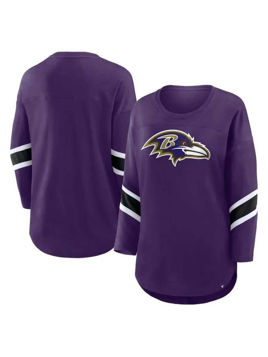 Fanatics Женская фиолетовая футболка Baltimore Ravens Redzone с рукавами 3/4 — изображение 1 из 3, фиолетовый
