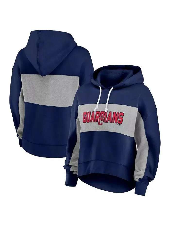 Женская толстовка с капюшоном Navy Cleveland Guardians Filled Stat Sheet Fanatics — изображение 1 из 3