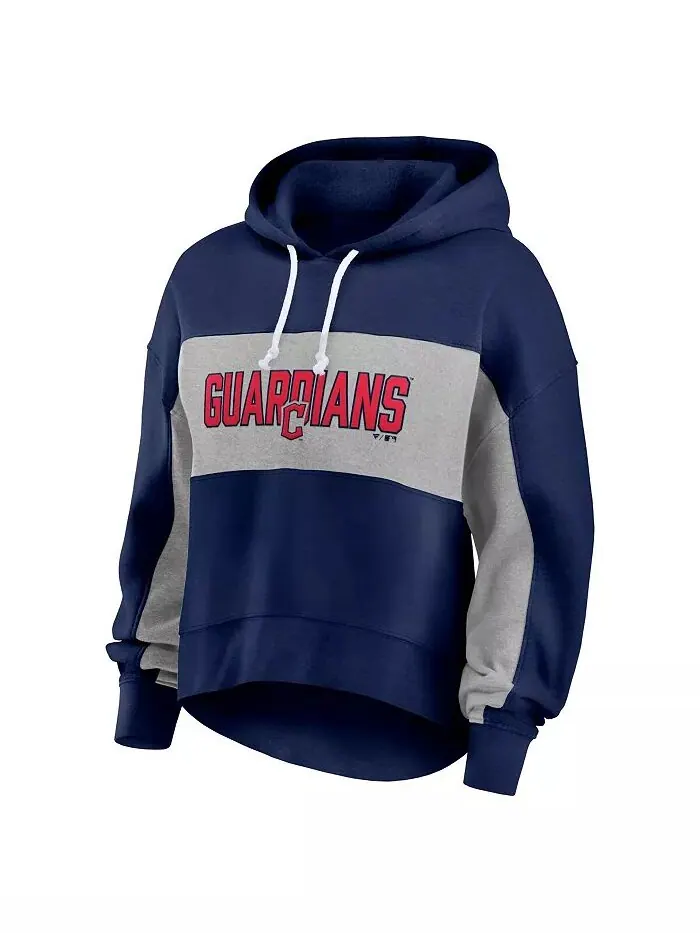 Женская толстовка с капюшоном Navy Cleveland Guardians Filled Stat Sheet Fanatics — изображение 2 из 3