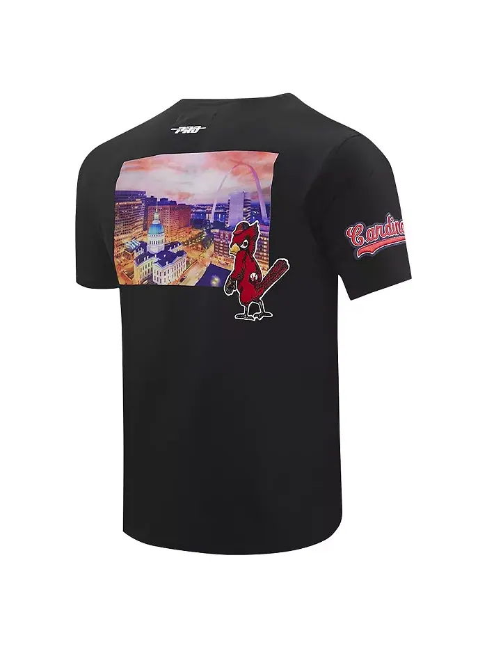 Мужская черная футболка St. Louis Cardinals с городским пейзажем Pro Standard — изображение 3 из 4