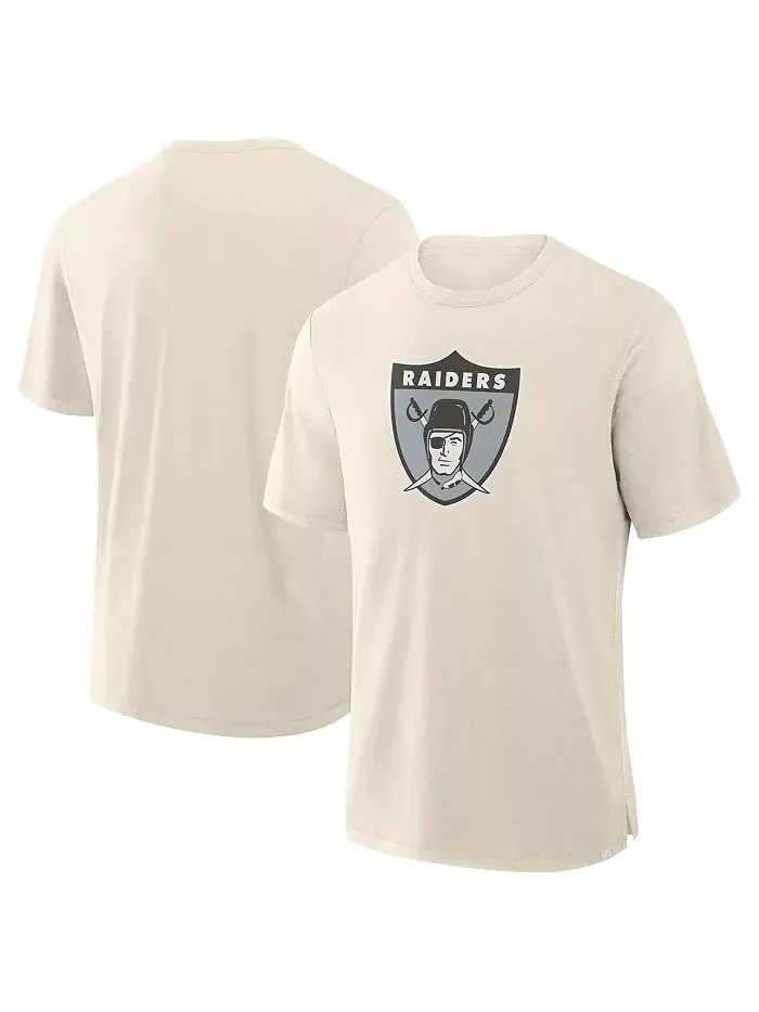 Мужская кремовая футболка Slub Las Vegas Raiders Fanatics — изображение 1 из 3
