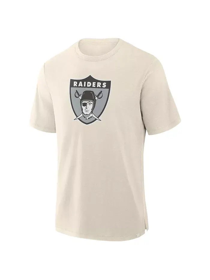 Мужская кремовая футболка Slub Las Vegas Raiders Fanatics — изображение 2 из 3