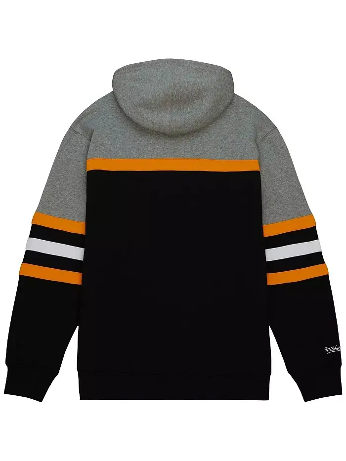 Мужская черно-серая толстовка с капюшоном Head Coach Boston Bruins Mitchell & Ness — изображение 4 из 4