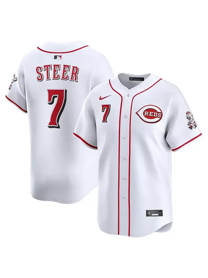 Мужская белая альтернативная лимитированная джерси игрока Cincinnati Reds Spencer Steer Nike — изображение 1 из 3