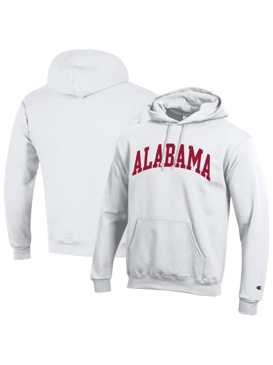 Champion Мужская белая флисовая толстовка с капюшоном Alabama Crimson Tide Basic Arch