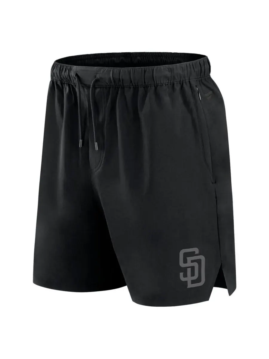 Fanatics Мужские черные тканые шорты San Diego Padres Front Office — изображение 3 из 3, черный