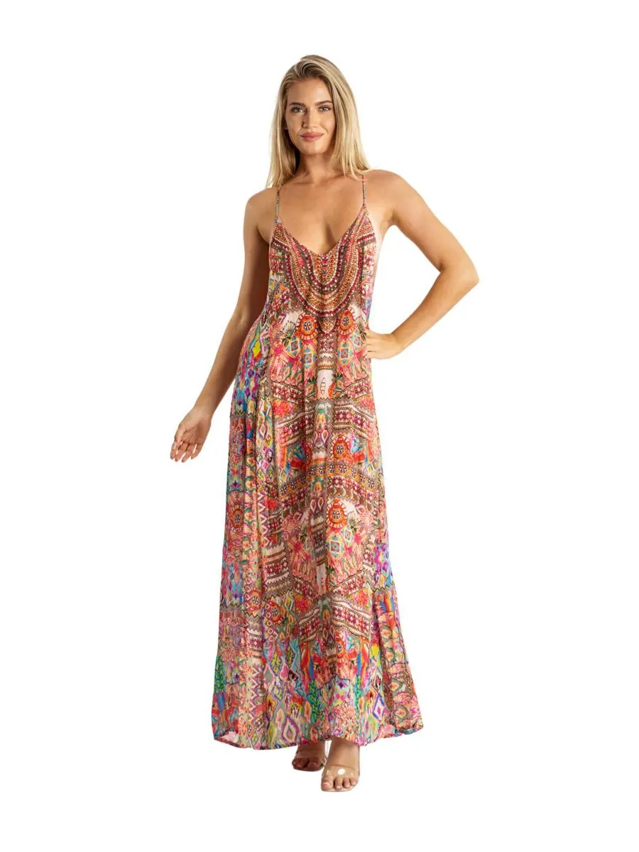 Женское длинное платье с вырезом-лодочкой и Т-образной спинкой La Moda Clothing, Open miscellaneous — изображение 1 из 4