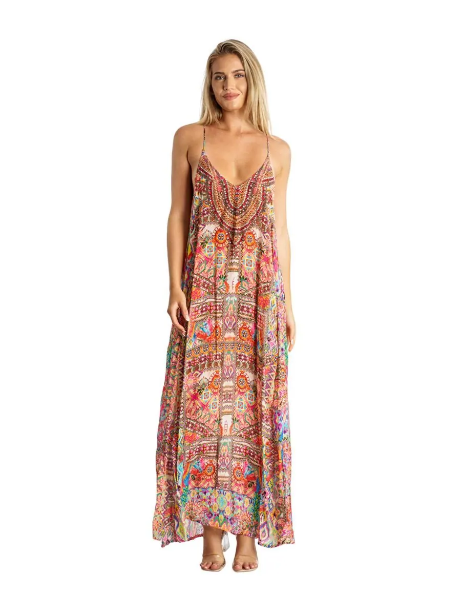 Женское длинное платье с вырезом-лодочкой и Т-образной спинкой La Moda Clothing, Open miscellaneous — изображение 4 из 4