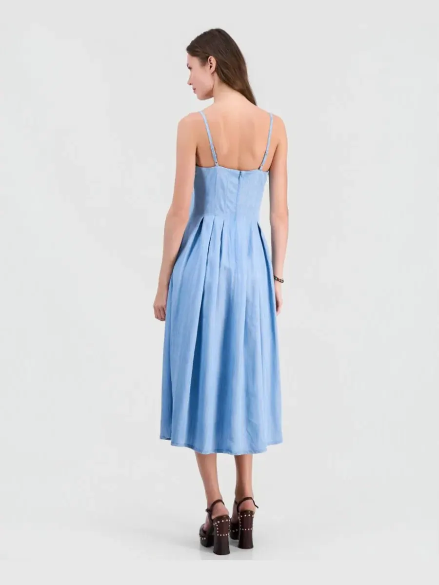Платье миди плиссированное Bria Chambray GUESS, Escondido Wash — изображение 5 из 5
