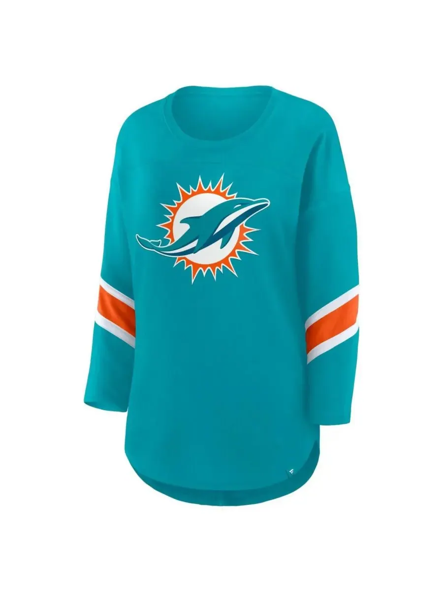 Fanatics Женская футболка Aqua Miami Dolphins Redzone с рукавами 3/4 — изображение 2 из 3, голубой