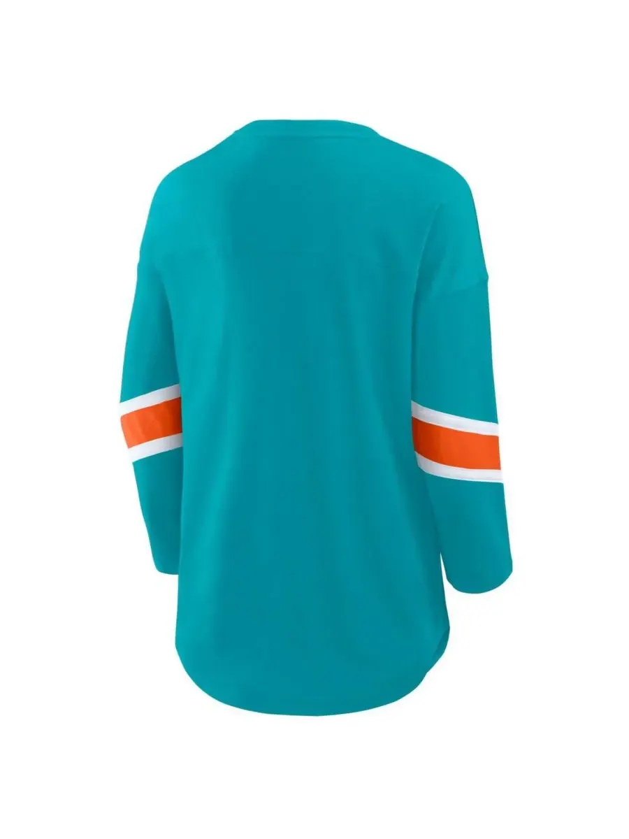 Fanatics Женская футболка Aqua Miami Dolphins Redzone с рукавами 3/4 — изображение 3 из 3, голубой
