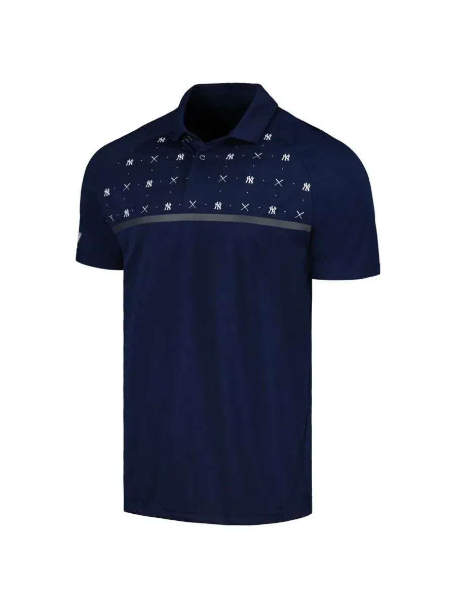 LevelWear Мужская темно-синяя футболка-поло New York Yankees Sector Batter Up Raglan — изображение 2 из 3, темно-синий