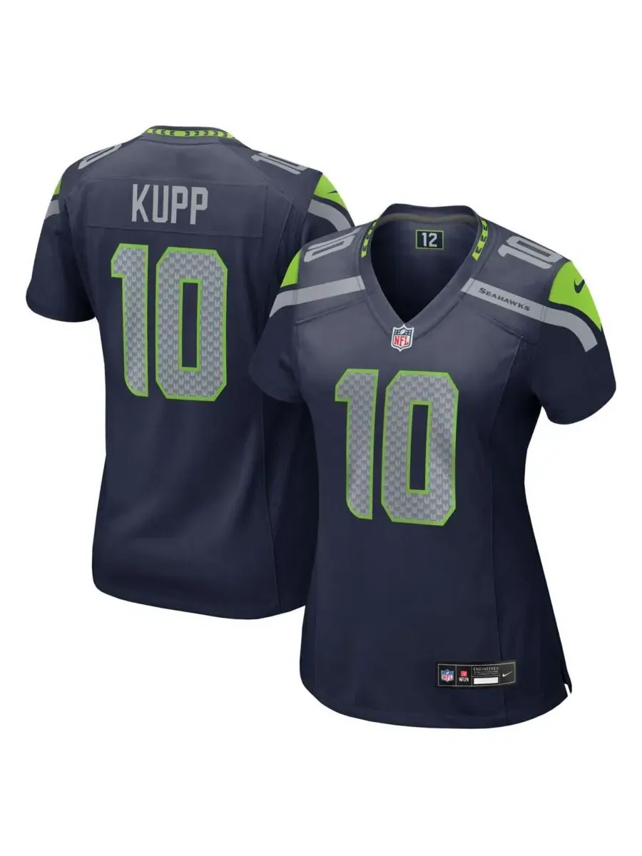 Nike Женская игровая футболка команды Cooper Kupp College Navy Seattle Seahawks — изображение 1 из 3, темно-синий
