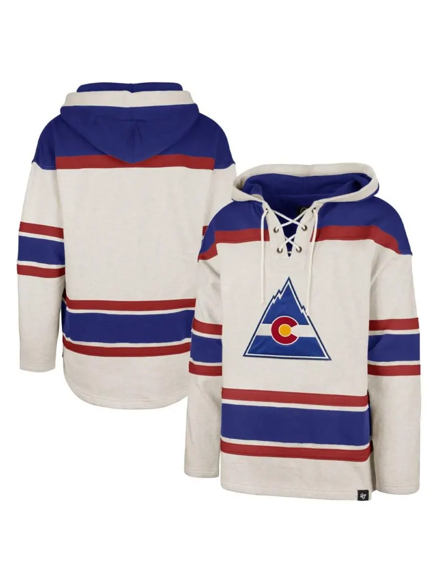 '47 Brand Мужская толстовка с капюшоном на шнуровке CO Rockies Heritage Rockaway цвета овсянки — изображение 1 из 2, овсяный