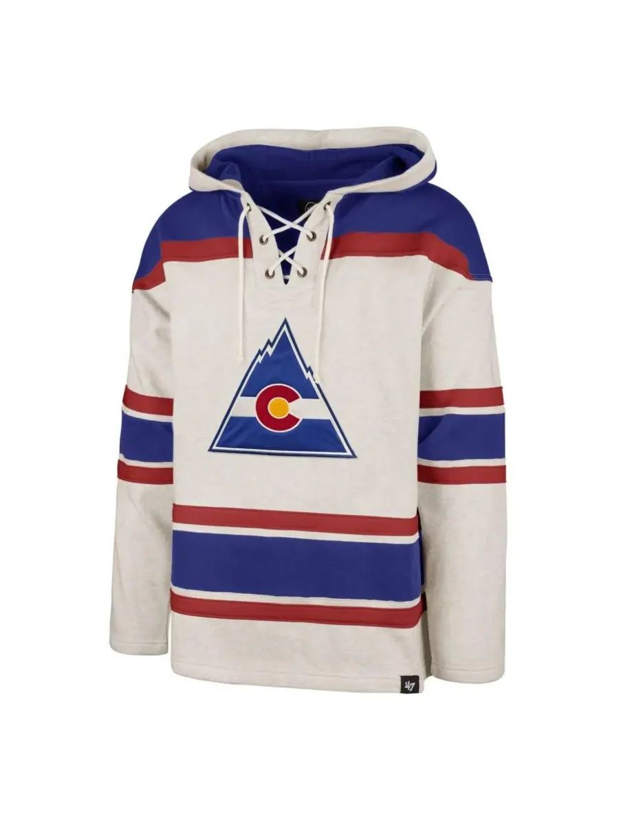 '47 Brand Мужская толстовка с капюшоном на шнуровке CO Rockies Heritage Rockaway цвета овсянки — изображение 2 из 2, овсяный